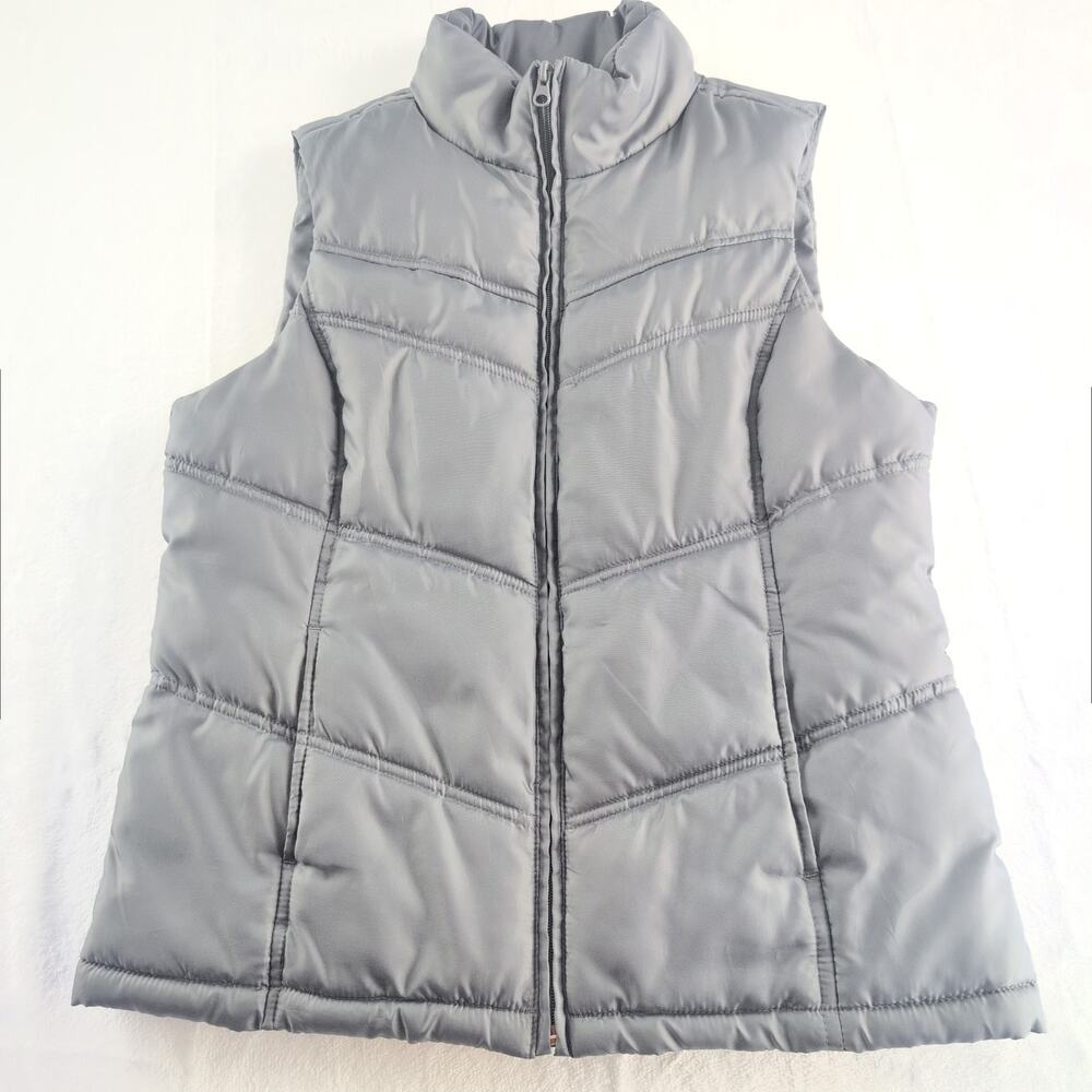 Merona Puffer Vest Women's Medium Grey GorpCore Tonal